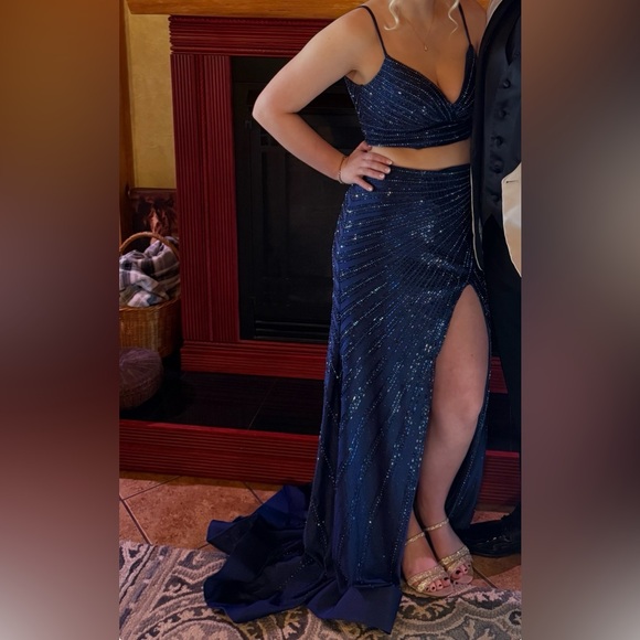 Sherri Hill Navy Blue Prom Dress - greenwatershopping.com Sherri Hill Navy Blue Prom Dress - greenwatershopping.com